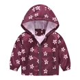 thumbnail image 1 of Mercatoo Toddler Girls Lightweight Jacket Print Zip Windbreaker Coats Hooded Trendy Casual Fall Winter Outerwear, 1 of 8