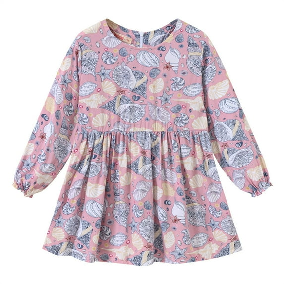 Mercatoo Toddler Girls Long Sleeve Dress Floral Smocked Midi Dress Formal Pšrty Princess Spring Dresses for Girls Easter Outfit
