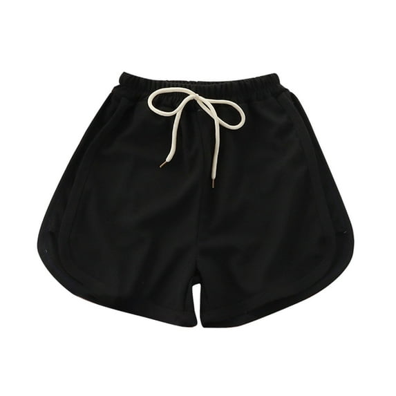 Mercatoo Toddler Girls Quick-Drying Shorts Solid Color Drawstring Lace-Up Mid-Waist Shorts Girls Beach Sports Casual Clothes