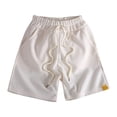 thumbnail image 1 of Mercatoo Toddler Girls Quick-Drying Shorts Solid Color Drawstring Lace-Up Ribbed Shorts with Pocket Kids Beach Sports Pants, 1 of 4