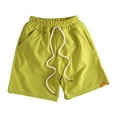 thumbnail image 1 of Mercatoo Toddler Girls Quick-Drying Shorts Solid Color Drawstring Lace-Up Ribbed Shorts with Pocket Kids Beach Sports Pants, 1 of 4