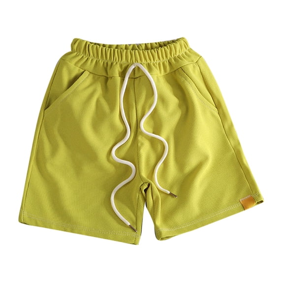 Mercatoo Toddler Girls Quick-Drying Shorts Solid Color Drawstring Lace-Up Ribbed Shorts with Pocket Kids Beach Sports Pants