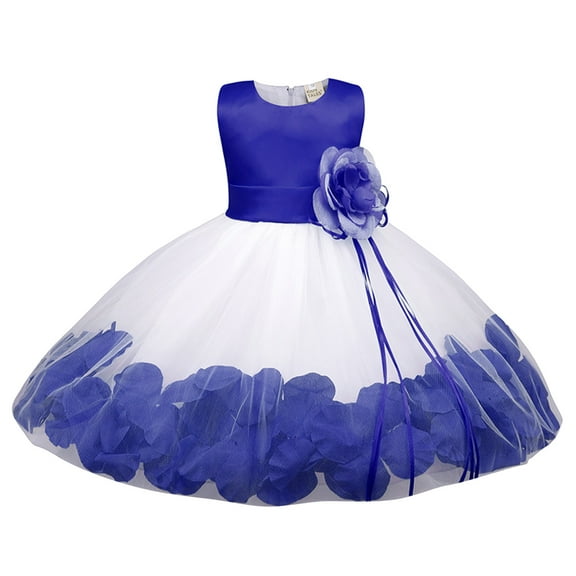 Mercatoo Toddler Girls Sleeveless Flower Prints Princess Dress Custume Dress Dress Show Dress Baby Chambray