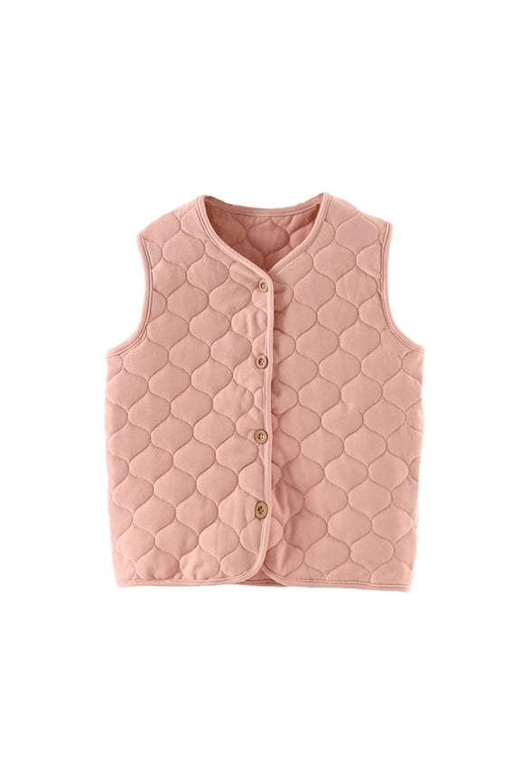 Toddler Girls Solid Warm Thick Spring Winter Sleeveless Vest Clothes Coat Baby Girls Lightweight Jacket