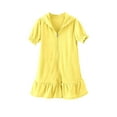 thumbnail image 1 of Mercatoo Toddler Girls Summer Dress Puff Sleeves Hooded Solid Color Zipper Ruffle Dress Has Pocket Girls Casual Sports Dress, 1 of 4