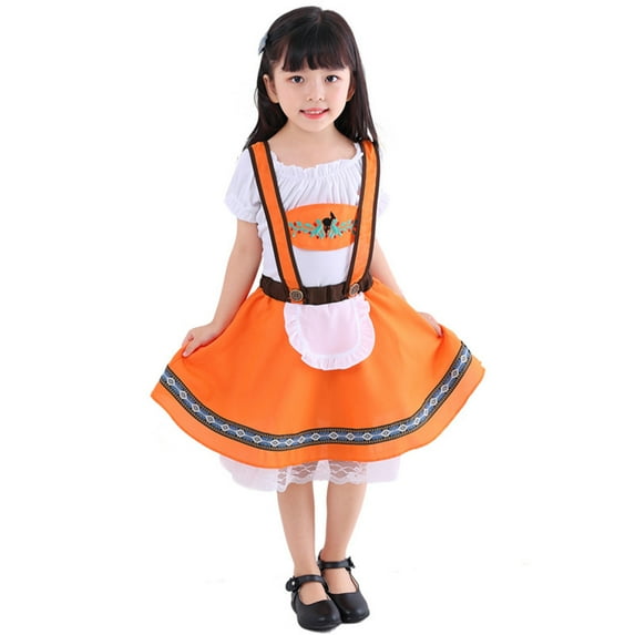 Mercatoo Toddler Girls Summer Lace Round Neck Dress Stage Suit Top+Suspender Dress Girls School Prom Party Dress 3 to 8 Year