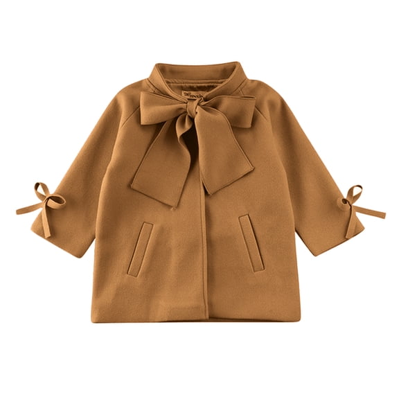 Mercatoo Toddler Girls Trench Coat Long Winter Jacket Kids Girls' Dress Coat Wool Blend Long Peacoat Faux Fu𝐫 Jacket Outerwear