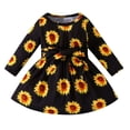 thumbnail image 1 of Mercatoo Toddler Kids Baby Girls Casual Long Sleeve Round Neck Sunflower Print Dress P𝐚rty Dress Clothes Sweater for Girl, 1 of 7