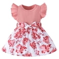 thumbnail image 1 of Mercatoo Toddler Kids Baby Girls Summer Casual Fly Sleeve Round Neck 𝐅loral Dress P𝐚rty Dress Clothes Girls Princess Dress, 1 of 5