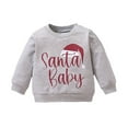 thumbnail image 1 of Mercatoo Toddler Kids Christmas Santa Sweatshirt Long Sleeve Letter Crewneck Pullover Casual Tops for Boys Girls Unisex, 1 of 7