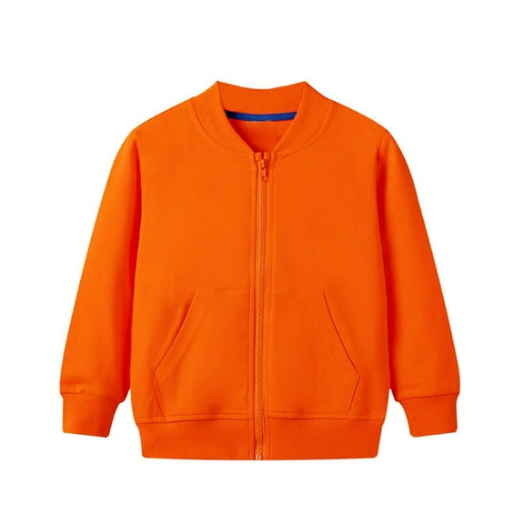 Mercatoo Toddler Kids Full Zip Fl𝐞ece 𝗛o𝐨dless Ho𝐨dies Basic Long Sleeve Sweatshirts Boys Girls Classic Plain Casual Jacket