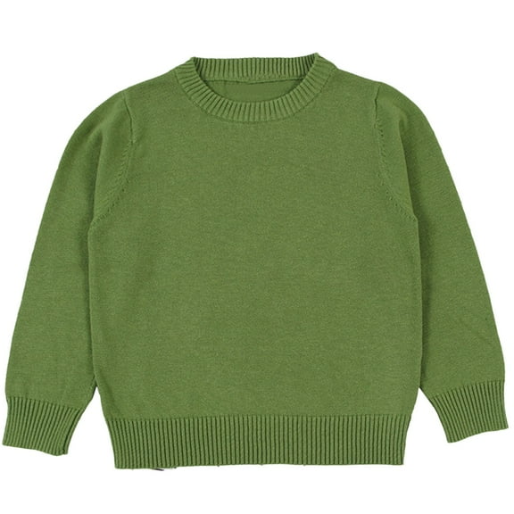 Mercatoo Toddler Kids Girl Boys Outfit Solid Color Pullover Knit Sweater Boys Girls Cotton Long Sleeve Pullover Clothes Set