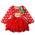 thumbnail image 1 of Mercatoo Toddler Kids Girls Christmas Dress Outfit Baby Girl Santa Long Sleeve 𝐑uffle Layered Princess Tulle Dress Adorable Dress, 1 of 7