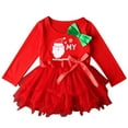 thumbnail image 1 of Mercatoo Toddler Kids Girls Christmas Dress Outfit Baby Girl Santa Long Sleeve 𝐑uffle Layered Princess Tulle Dress Adorable Dress, 1 of 8