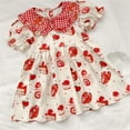 thumbnail image 1 of Mercatoo Toddler Kids Summer Casual DressPuff Sleeve Strawberry Cake Floral Pattern Dress Shore Party Princess Dresses, 1 of 4