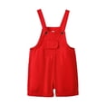 thumbnail image 1 of Mercatoo Toddler Overalls Shorts Boy Girl Solid Color Sleeveless Suspender Romper Kids Cute Short Bib Jumpsuit Summer Clothes, 1 of 7