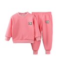 thumbnail image 1 of Mercatoo Toddler Ribbed Tops Pants Outfits 2pc Fall Pullover Sweater Joggers Sweatpants Sets Baby Boys Warm Fle𝐞ce Clothes, 1 of 4