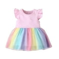 thumbnail image 1 of Mercatoo Toddler Ruffle Baby Clothes Rainbow Girls Tulle Sleeveless Dress Multicolor Girls Outfits&Set Green Tutu, 1 of 9