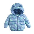 thumbnail image 1 of Mercatoo Toddler Winter Coats for Baby Girls Boys Kids Light Puffer Jacket With Bear Hood Windproof Cartoo𝐧 Prints Jacket, 1 of 4