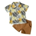 thumbnail image 1 of Mercatoo Toddler&nbsp;Bodysuits&nbsp;for&nbsp;Formal Toddler Boys Short Sleeve Animal Tree Cartoon Print Top Solid Color Shorts Set, 1 of 8