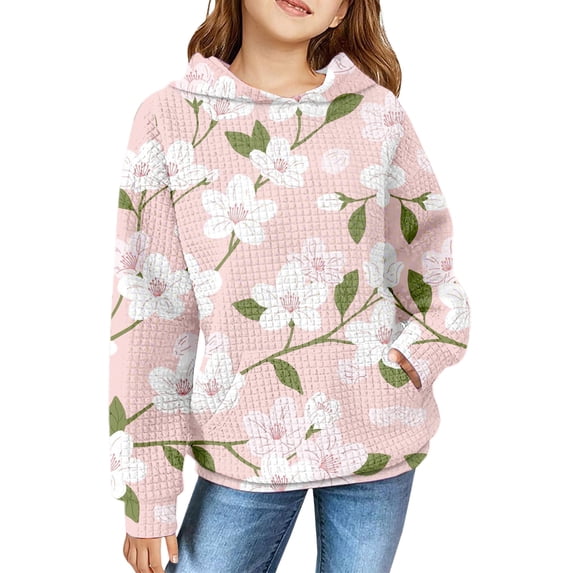 Mercatoo Trendy Hoodies for Teen Girls Flowers Graphic 𝐇ooded Sweatshirts Gradient Long Sleeve Fall Winter Oversized Hoodie