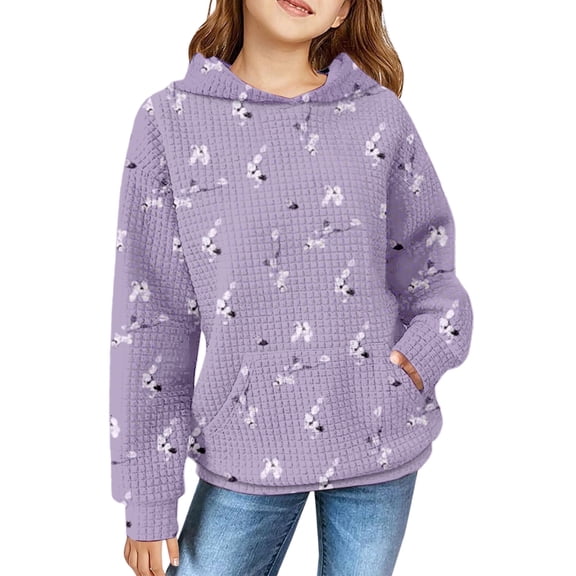 Mercatoo Trendy Hoodies for Teen Girls Flowers Graphic 𝐇ooded Sweatshirts Gradient Long Sleeve Fall Winter Oversized Hoodie