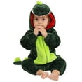 thumbnail image 1 of Mercatoo Unisex Baby Dinosaur 𝐂ostume Halloween Flannel Jumpsuit Toddler Winter 𝐇ooded Romper 𝐂osplay Performance Clothes, 1 of 5