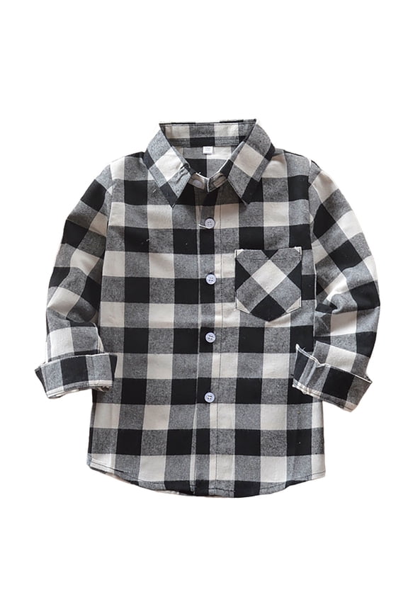 Unisex Toddler Spring Shirt Jacket Plaid Long Sleeve Jackets Coats Button Down Shacket Regular Fit Casual Coat