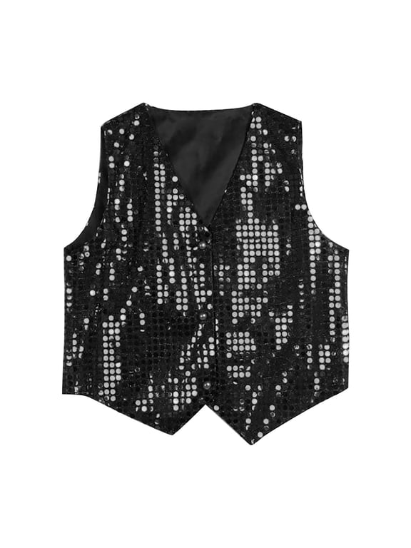 Vest Flashing Men and Women Children Props Sleeveless Sequin Vest 12 18 Month Winter Coat