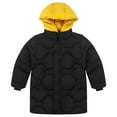 thumbnail image 1 of Mercatoo Windproof Warm Winter Coat for Boys Zip Up Button Quilted Padded Long Puffer Jacket Teen Cold Weather Proof Outerwear, 1 of 9