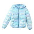 thumbnail image 1 of Mercatoo Winter Shiny Hooded Puffer Jacket for Kids Toddler Girls Long Sleeve Zip Up Down Outwear Lightweight Warm 5t Winter Cost, 1 of 4