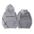 thumbnail image 1 of Mercatoo You Are Enough Hoodies for Boys Girls Drop Shoulder Funny Novelty 𝐅𝐥eece Hooded Retro Comfy Sweatshirt with Pocket, 1 of 4