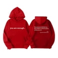 thumbnail image 1 of Mercatoo You Are Enough Hoodies for Boys Girls Drop Shoulder Funny Novelty 𝐅𝐥eece Hooded Retro Comfy Sweatshirt with Pocket, 1 of 4