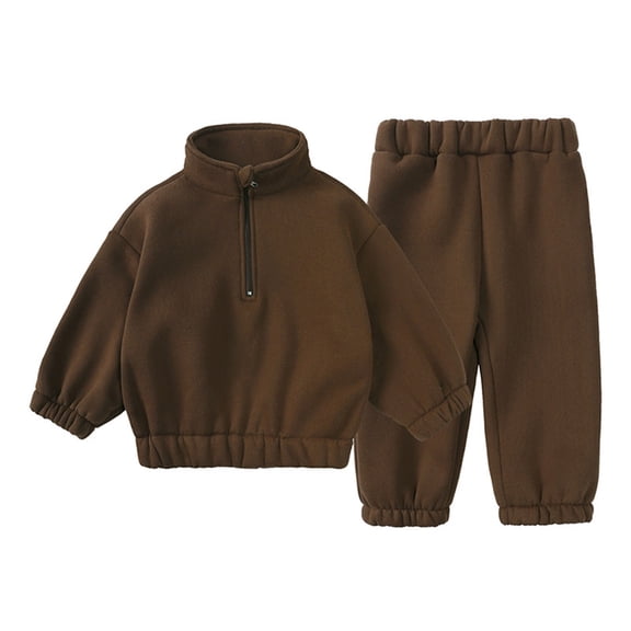 Mercatoo Youth 2Pcs Brushed Fle𝐞ce Sweatsuit Hooded Pullover 𝐓racksuit Kids Boys Girls Sweatshirt Outfits Clothes Dresses 𝐁abies