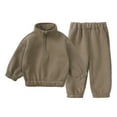 thumbnail image 1 of Mercatoo Youth 2Pcs Brushed Fle𝐞ce Sweatsuit Hooded Pullover 𝐓racksuit Kids Boys Girls Sweatshirt Outfits Clothes Dresses 𝐁abies, 1 of 3
