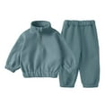 thumbnail image 1 of Mercatoo Youth 2Pcs Brushed Fle𝐞ce Sweatsuit Hooded Pullover 𝐓racksuit Kids Boys Girls Sweatshirt Outfits Clothes Dresses 𝐁abies, 1 of 3