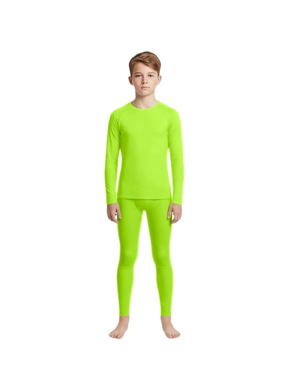 Youth Boys Compression Thermal Base Layer Set Long Sleeve Athletic Quick Dry Lightweight Sports Tops Leggings Kids Sports Tights Set