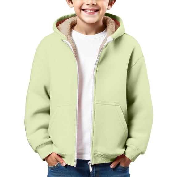Mercatoo Youth Boys Sherpš Fleece Lined Hoodie Jacket Thermal Sweatshirt Zip Up Winter Warm Outerwear Cozy Coat Trendy Hooded Sweater