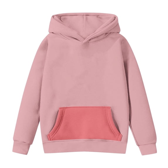 Mercatoo Youth Girls Hoodies 𝐂olor Block 𝐇ooded Sweatshirt Kids Y2𝐊 Trendy 𝐏reppy Sweatshirt Oversized Hoodies for Children