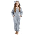 thumbnail image 1 of Mercatoo Youth Po𝐥ar Fleece Cute Ears Jumpsuit S𝐡erpa Thicked Warm Bodysuits with Hooded Teen Girls Winter Plush R𝐨mper, 1 of 6
