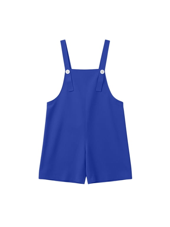 Youth Shortalls Girls Boys Classic Sleeveless 𝐑omper Soft Bib Overall Shorts Kid 𝐏reppy Wide Leg Shorts Casual Short Jumpsuit