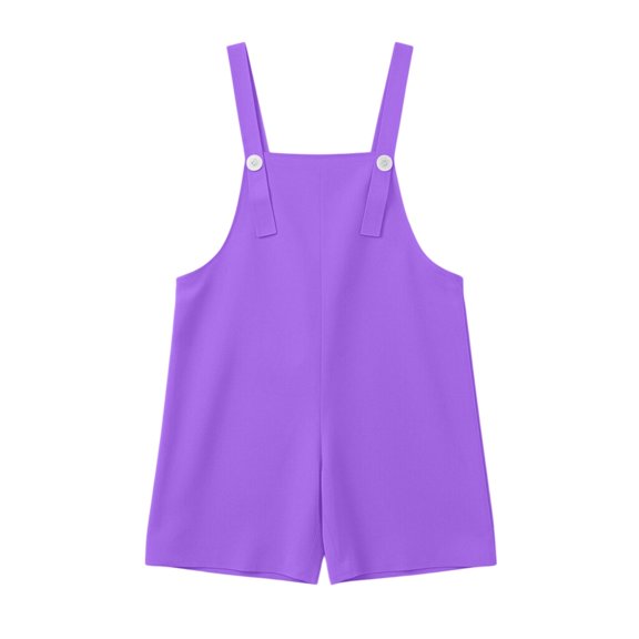 Mercatoo Youth Shortalls Girls Boys Classic Sleeveless 𝐑omper Soft Bib Overall Shorts Kid 𝐏reppy Wide Leg Shorts Casual Short Jumpsuit