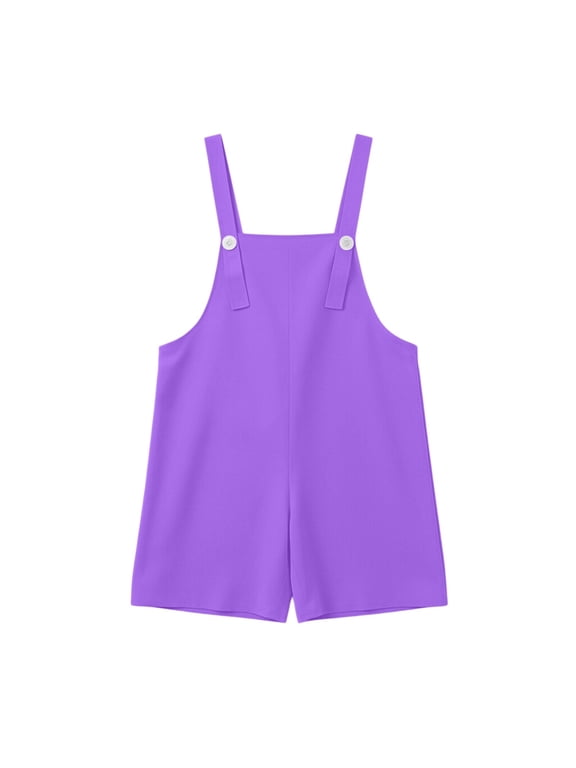 Youth Shortalls Girls Boys Classic Sleeveless 𝐑omper Soft Bib Overall Shorts Kid 𝐏reppy Wide Leg Shorts Casual Short Jumpsuit