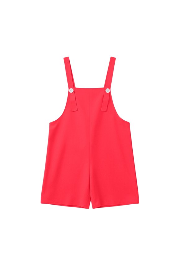 Youth Shortalls Girls Boys Classic Sleeveless 𝐑omper Soft Bib Overall Shorts Kid 𝐏reppy Wide Leg Shorts Casual Short Jumpsuit