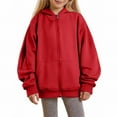 thumbnail image 1 of Mercatoo Zip Up Ho𝐨die for Teen Girls Long Sleeve Sweatshirts Fall Outfits 2025 Kids Boys Oversized Ho𝐨dies Casual Fashion Jackets, 1 of 4