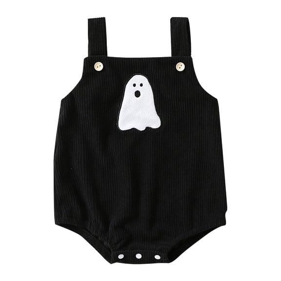 Mercatoo 𝐍ewborn Baby Girl Boy Halloween Romper Cute Pumpkin 𝐎nesie Corduroy Overall Shorts Suspender Jumpsuit