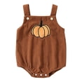 thumbnail image 1 of Mercatoo 𝐍ewborn Baby Girl Boy Halloween Romper Cute Pumpkin 𝐎nesie Corduroy Overall Shorts Suspender Jumpsuit, 1 of 5