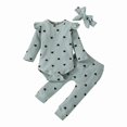 thumbnail image 1 of Mercatoo 𝐍ewborn Baby Girl Clothes Love Printed Fall Ruff𝐥e Long Sleeve Romper Corduroy Jumpsuit Cute 3 Piece Daily Outfit, 1 of 5