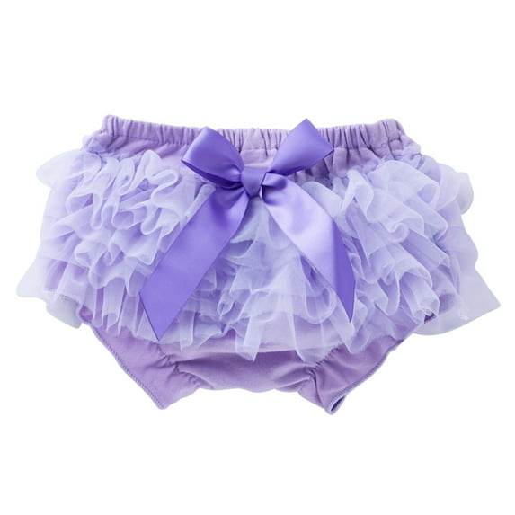 Mercatoo 𝐍ewborn Baby Girls Summer Shorts Bow Solid Tulle Ruffle Shorts Skirt 𝐈𝐧fant PP Pants 𝐁loomers 1 to 24 Months