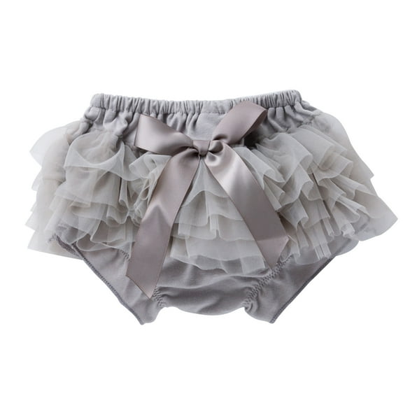 Mercatoo 𝐍ewborn Baby Girls Summer Shorts Bow Solid Tulle Ruffle Shorts Skirt 𝐈𝐧fant PP Pants 𝐁loomers 1 to 24 Months